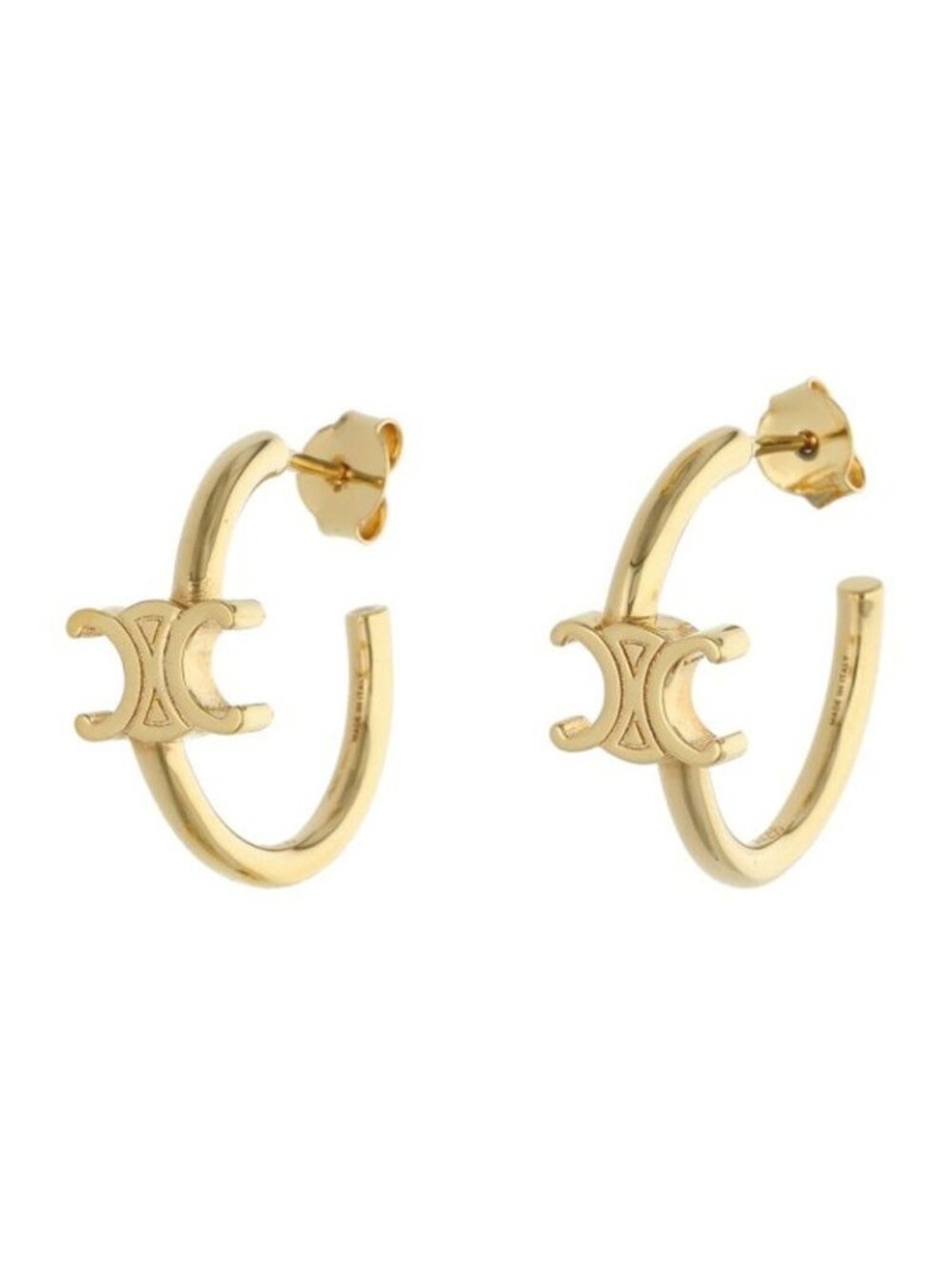 Celine Triomphe Logo Hoop Earrings
